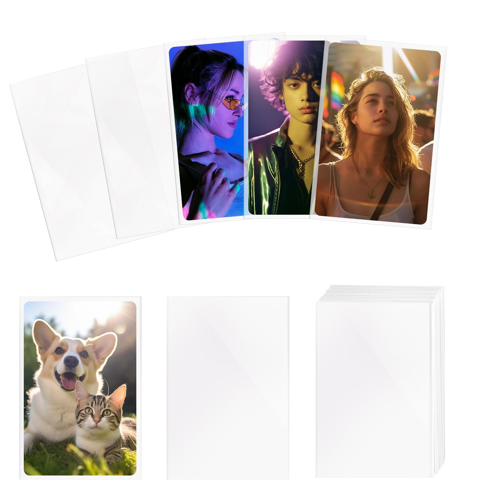 400 Pcs Kpop Photocard Sleeves 58×89mm Clear Photo Card Sleeves PVC Free & Ac…