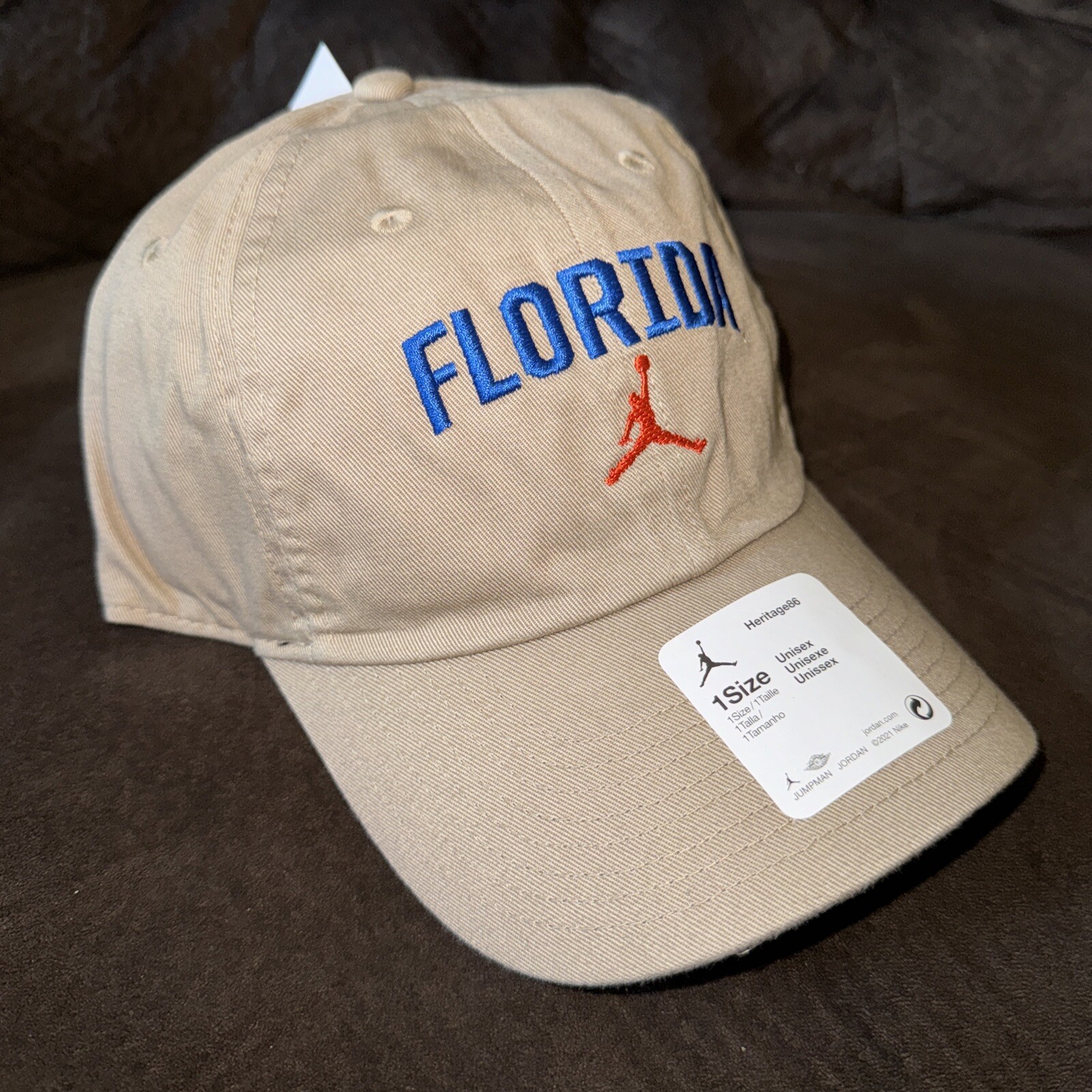 Jordan Florida Gators Heritage86 Adjustable Strapback Khaki Hat Cap Nike Jumpman