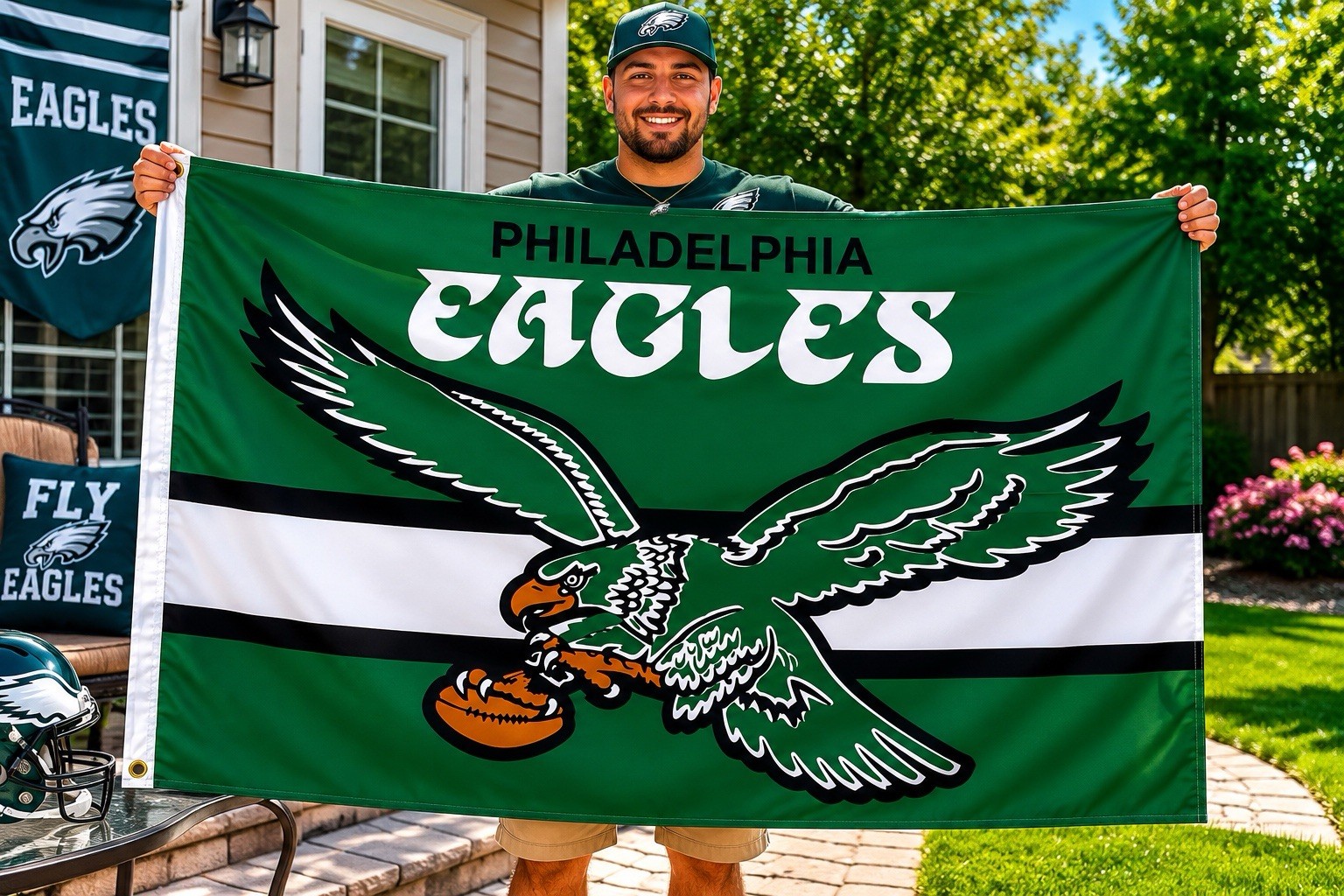 Philadelphia Eagles Vintage Throwback Flag 3×5 Banner Football Fan Decor