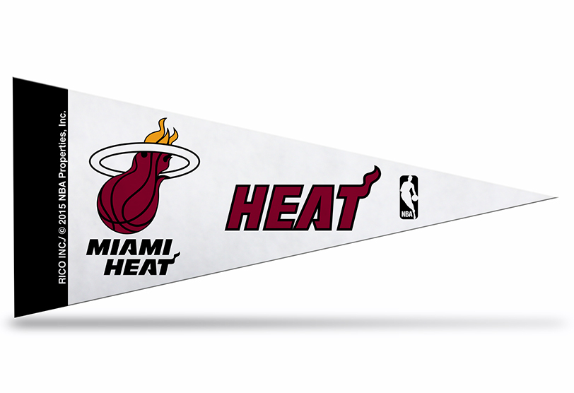 Miami Heat NBA Mini Pennant 9″x4″, New, Felt, Made in USA,Banner,Flag