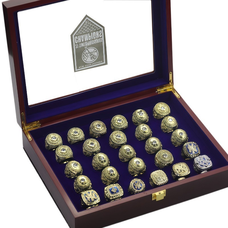 27 PCS New York Yankees World Series Championship Rings Complete Set With Box