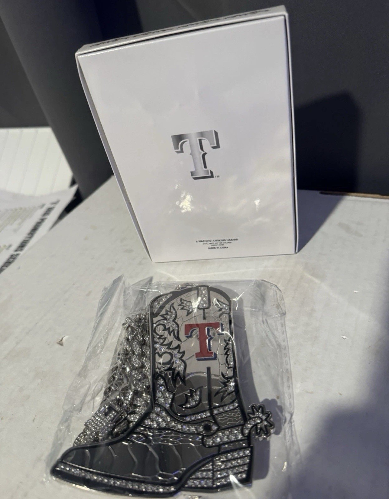Texas Rangers Silver Boot Chain Necklace Theme Night 5/27/26