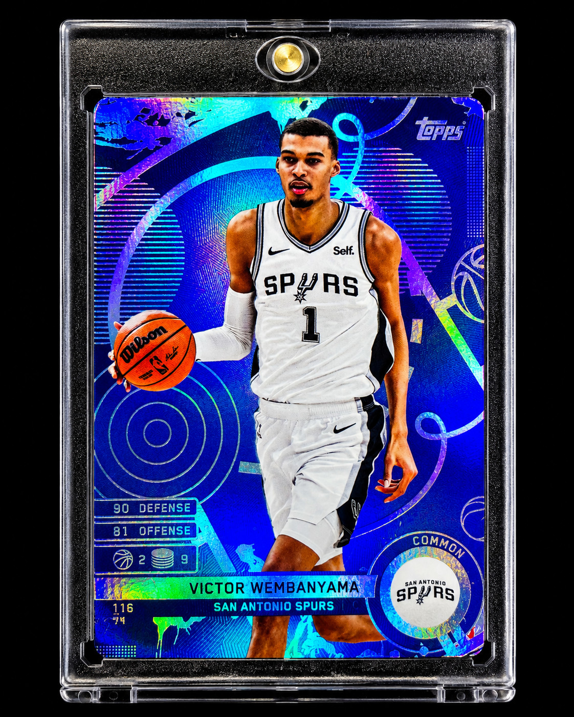 VICTOR WEMBANYAMA BLUE REFRACTOR RARE SP Insert Topps Foilboard Spurs Finals