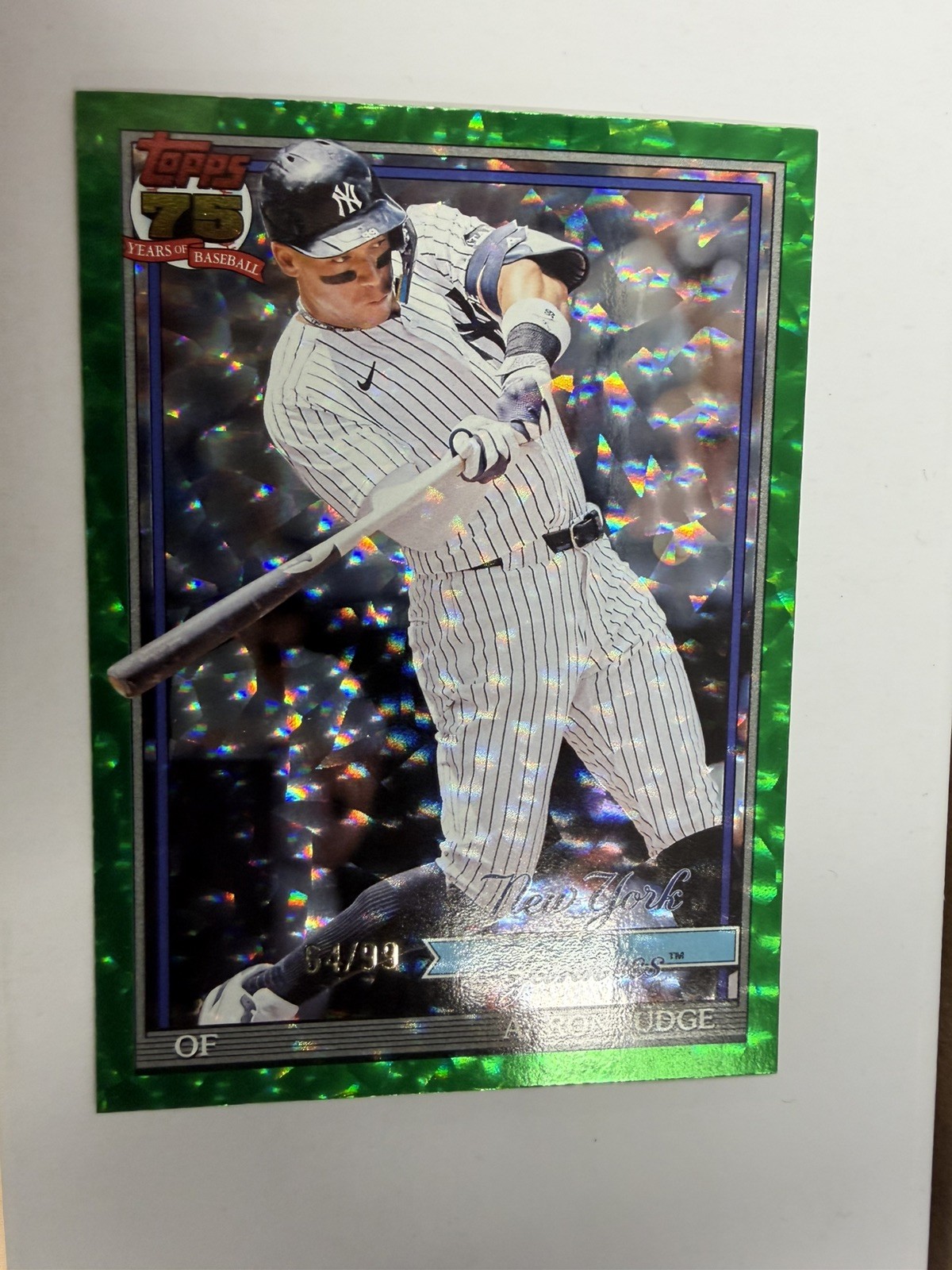 2026 Topps Series 1 Aaron Judge #T91-34 Green Foil /99