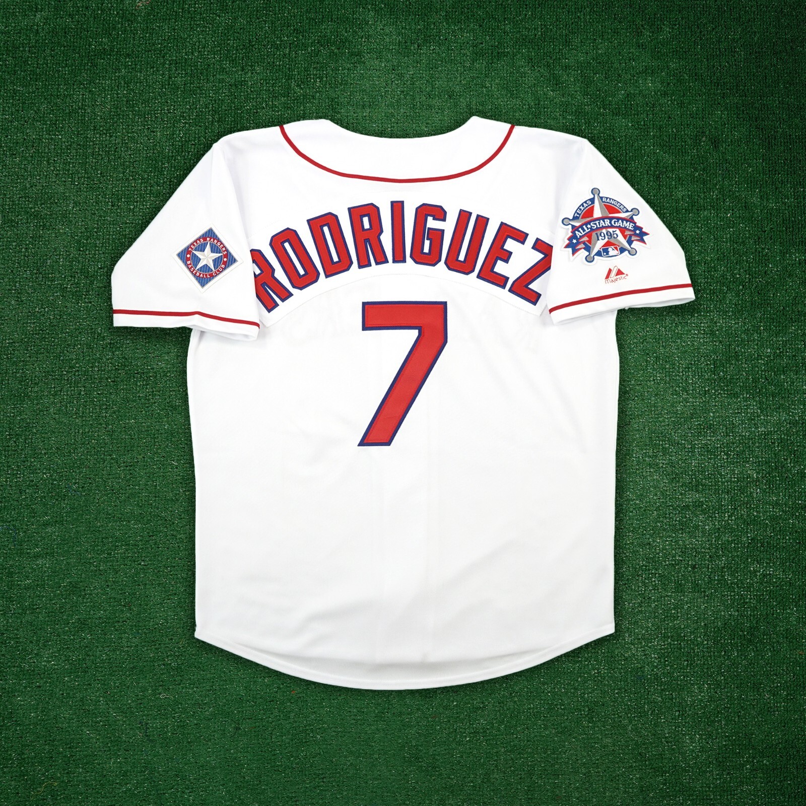 Ivan Rodriguez 1995 Texas Rangers All Star Men’s Home White Cooperstown Jersey
