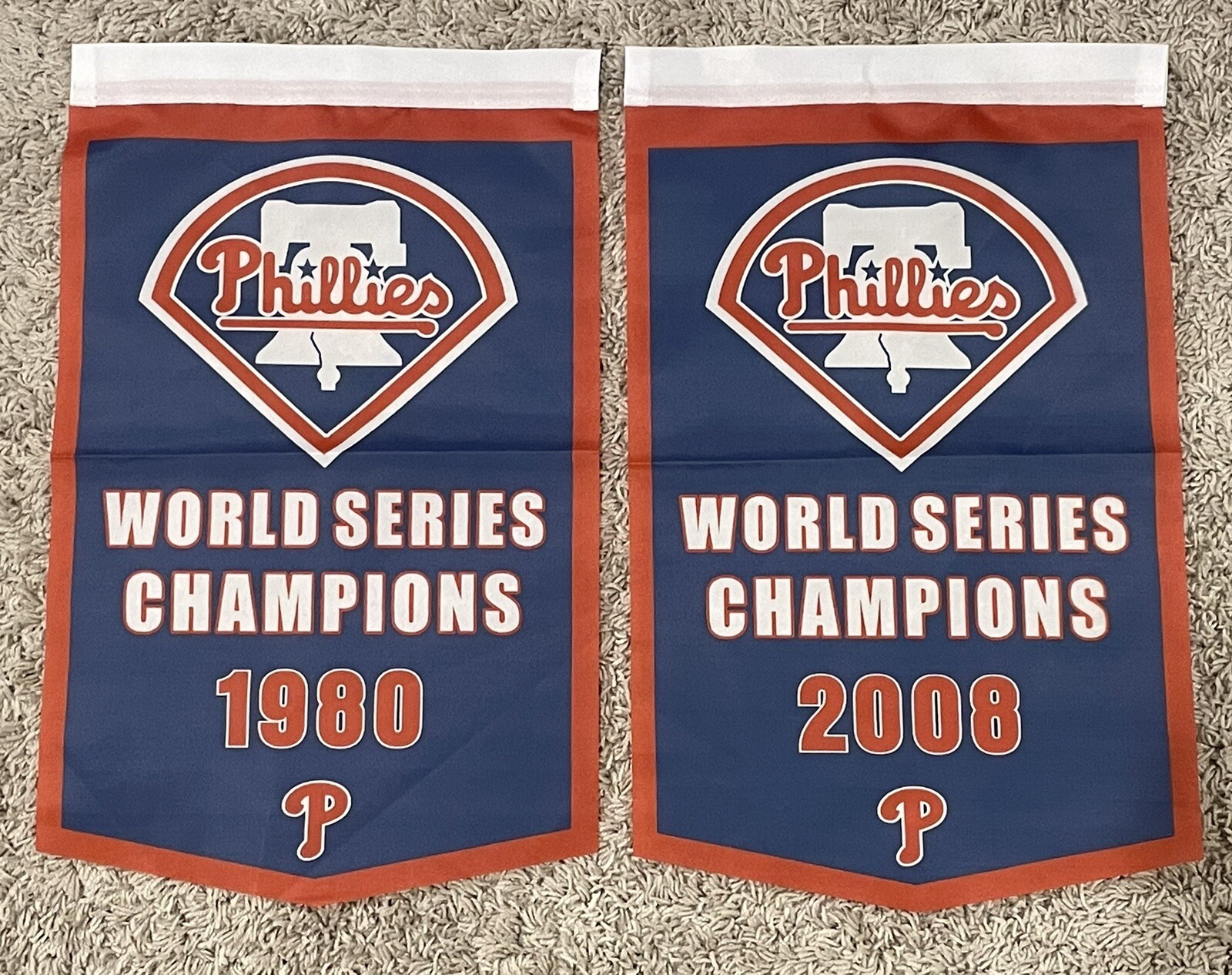Philadelphia Phillies World Series Champions 2 Banners/Flags Set 18.5″ x 11.5″