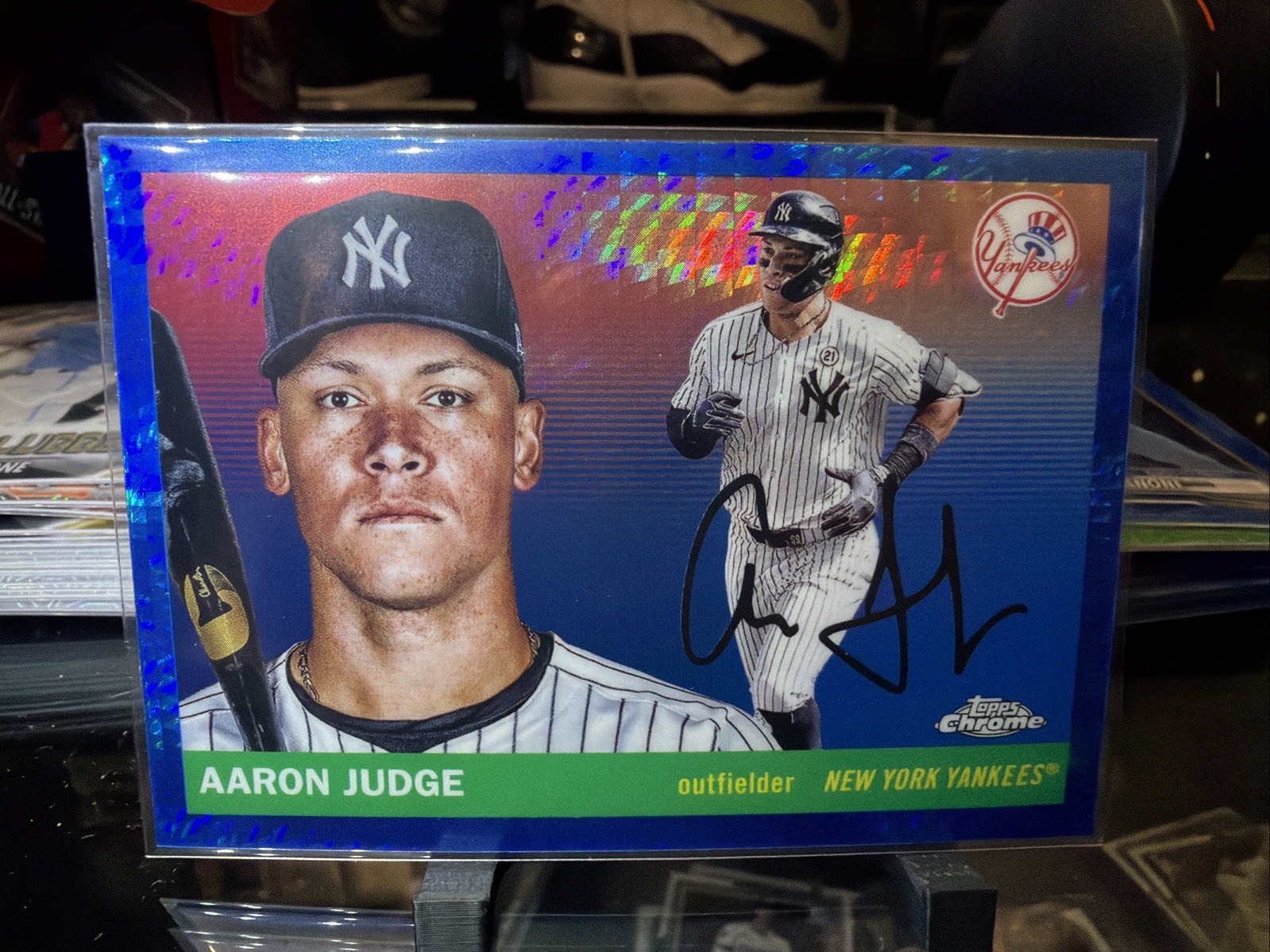 2023 Topps Chrome Platinum Anniversary – Aaron Judge #1 Blue Prism Refractor