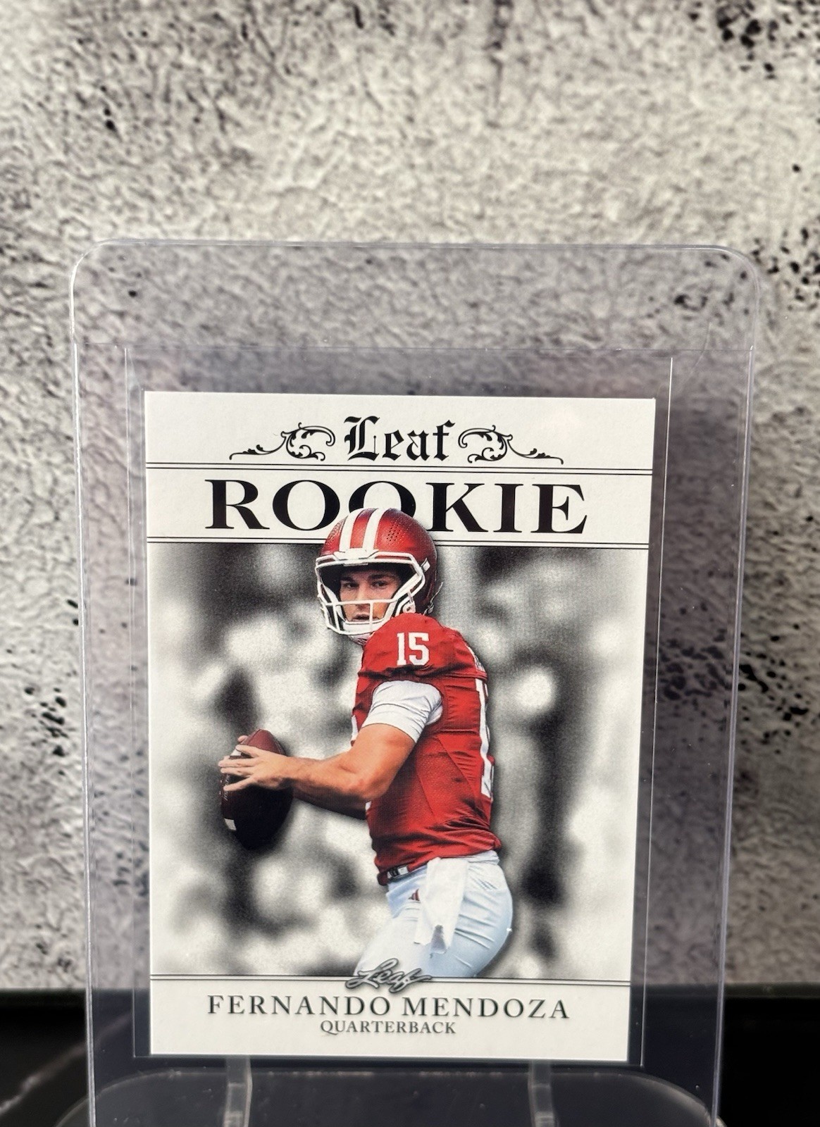 Fernando Mendoza Rookie Card Leaf 2025 Near Mint.