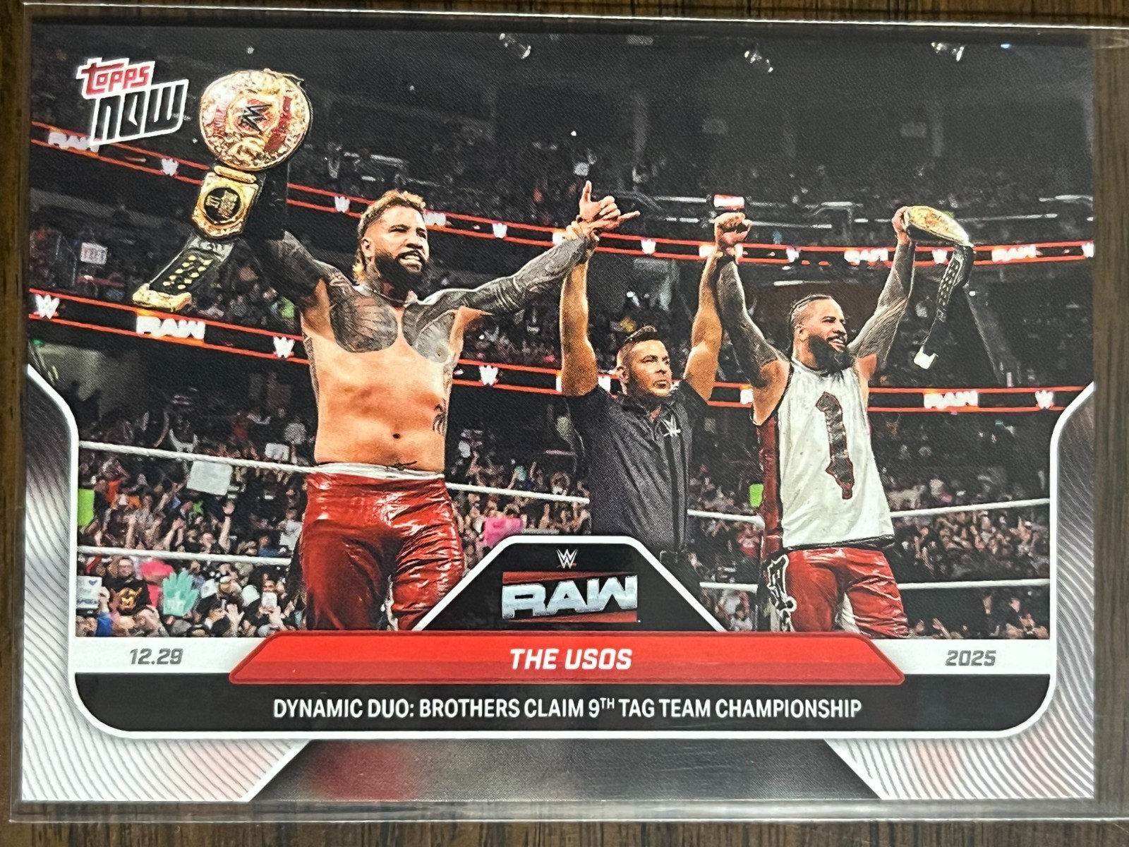 2025 Topps Now WWE #140 Jey Uso Jimmy Uso The Usos Rod Zapata RAW