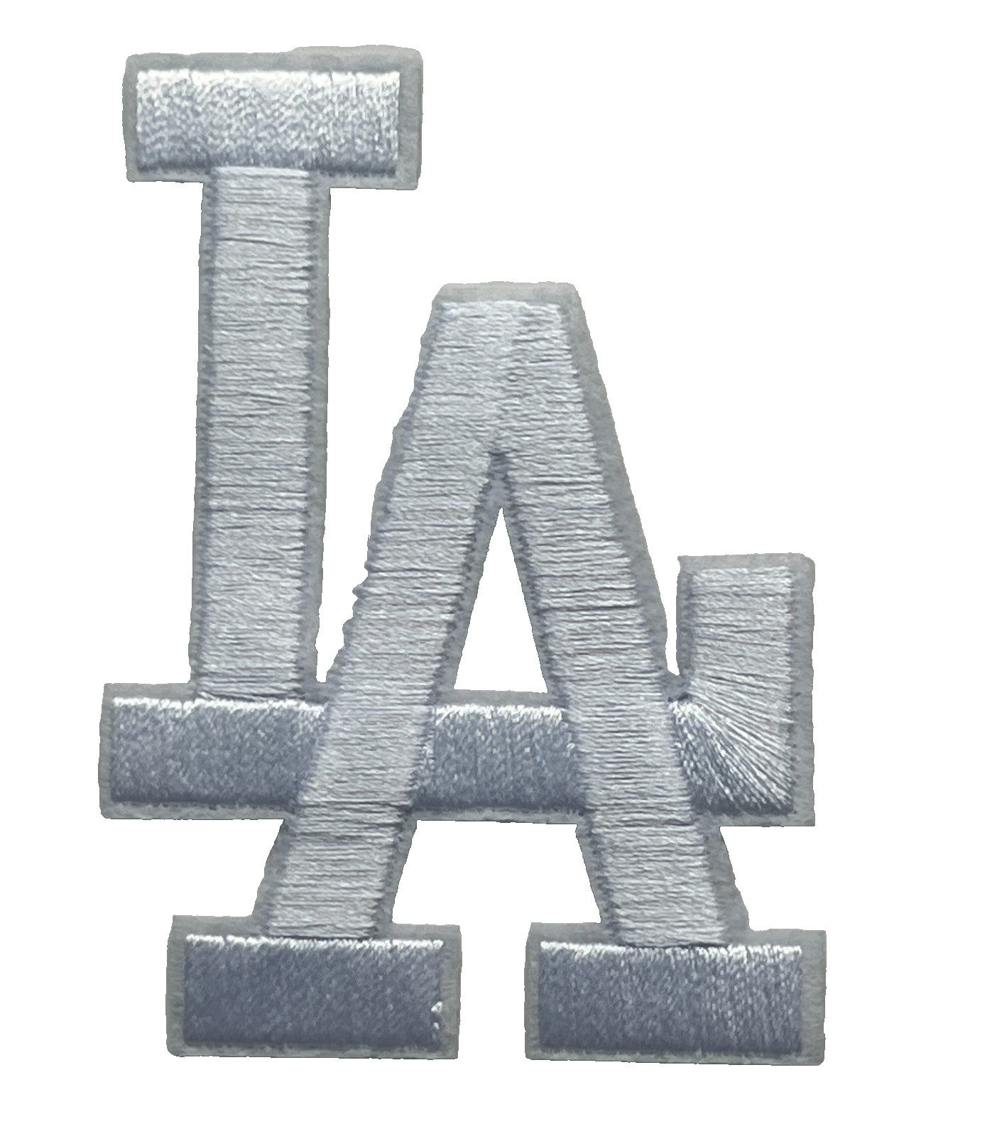 LA DODGERS – ALL WHITE LOGO – 3 1/4″ – Embroidered Iron-On/Sew Patch