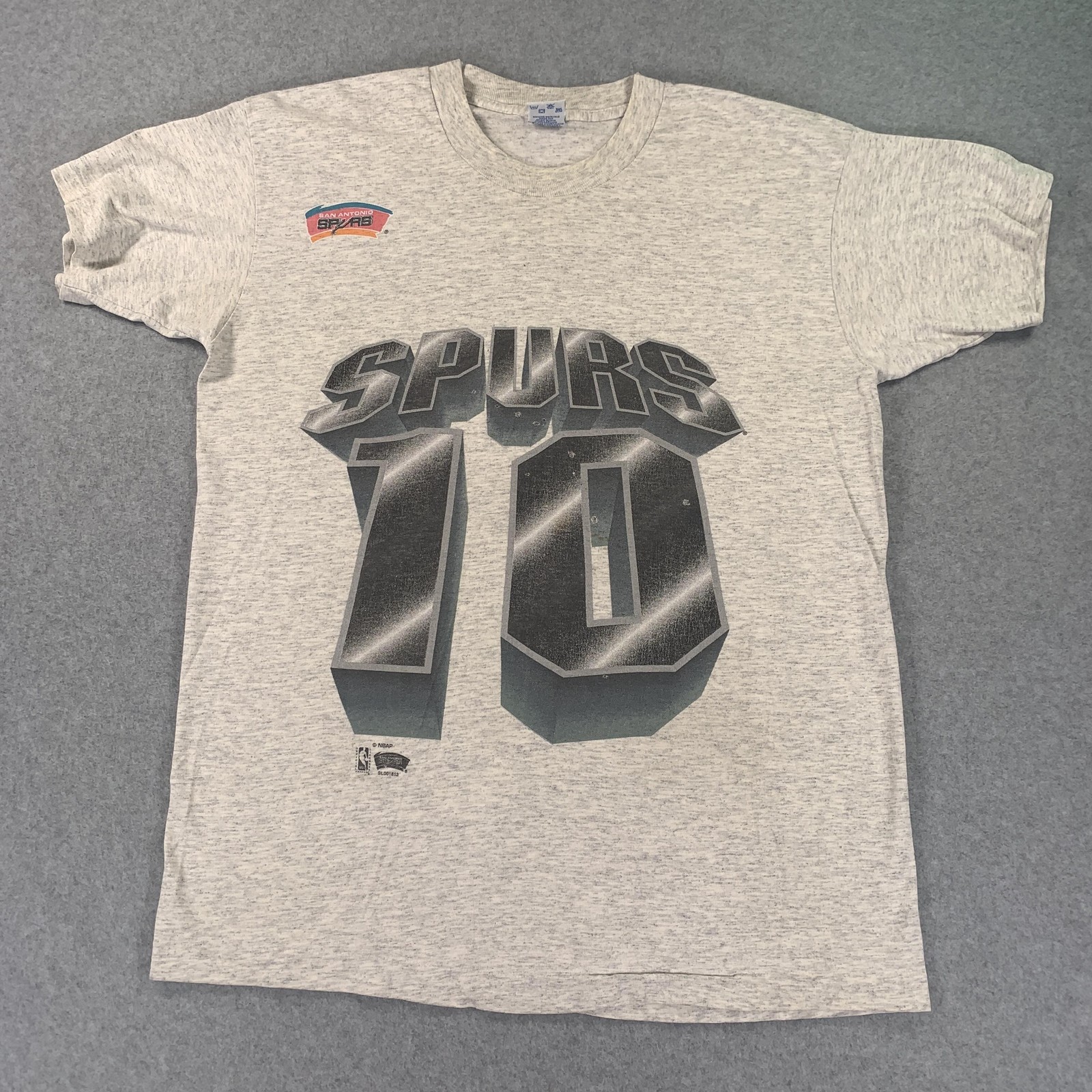 Vintage San Antonio Spurs Shirt Mens Large Gray NBA Basketball Salem 90s
