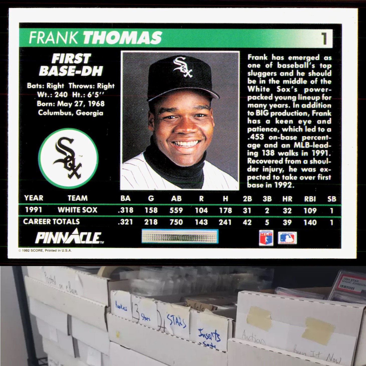 1992 Pinnacle #1 Frank Thomas – CA