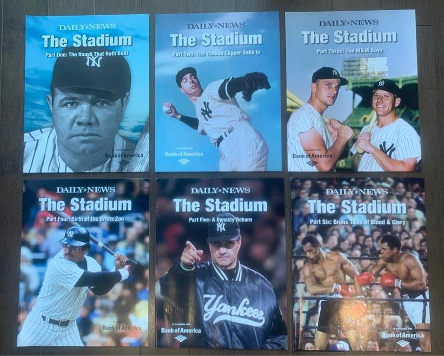2008 DAILY NEWS THE STADIUM Part: 1-6 Complete Set NY Yankees RUTH MANTLE MARIS