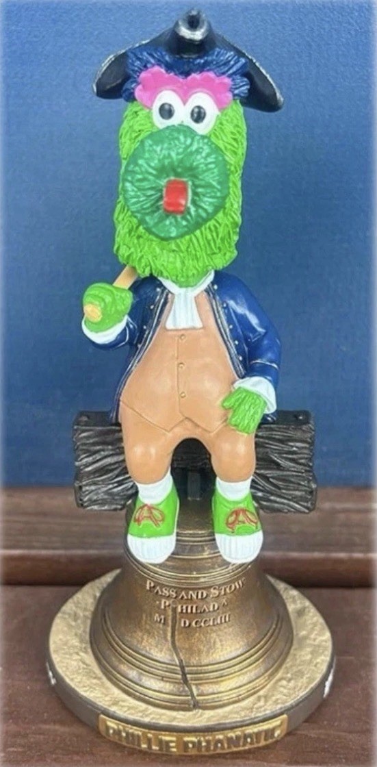 2026 Philadelphia Phillies Phillie Phanatic Colonial Liberty Bell Bobblehead SGA