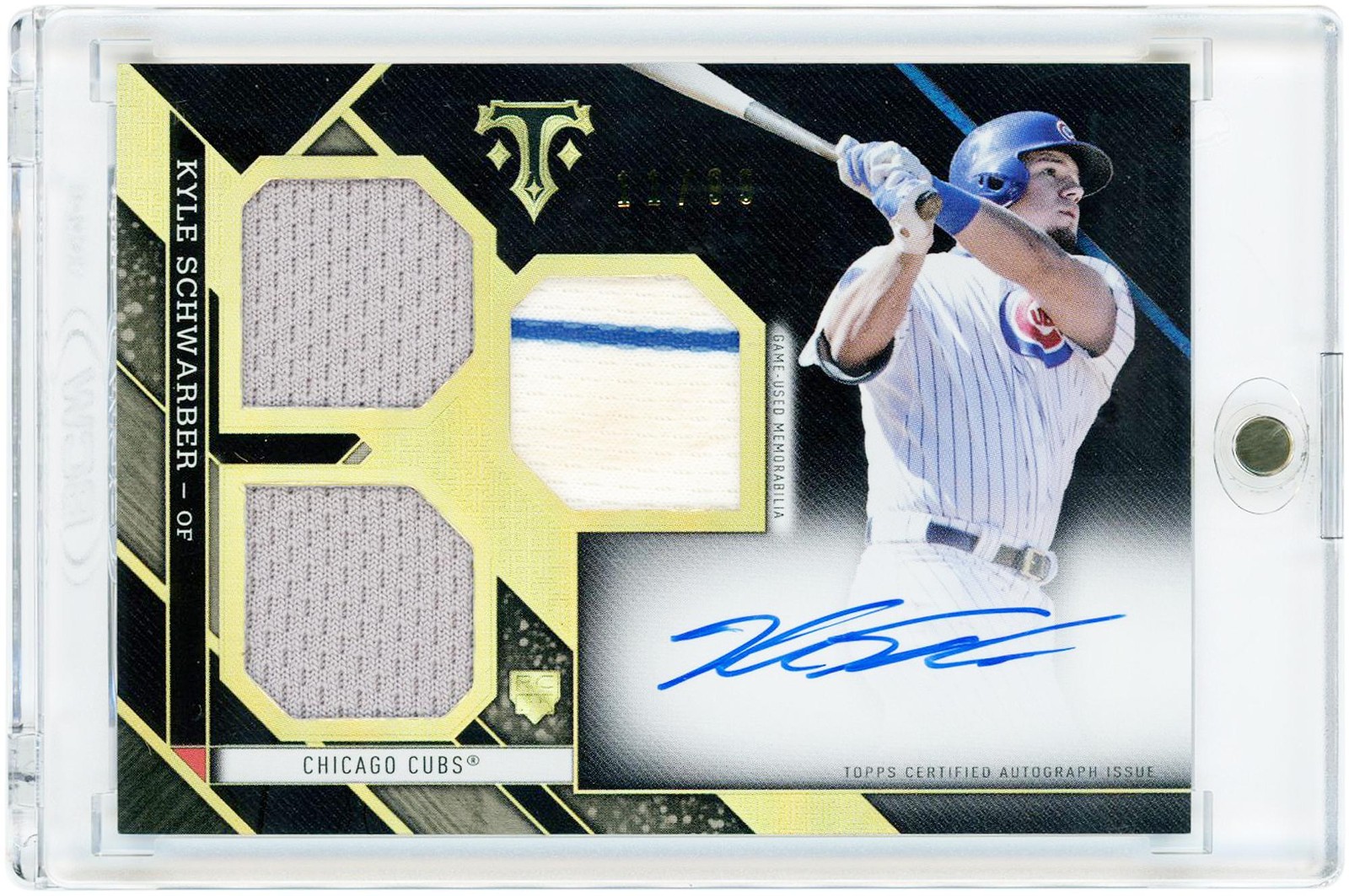 Kyle Schwarber Cubs Signed 2016 Topps Triple Threads #RFP-KS #11/99 Rookie Card