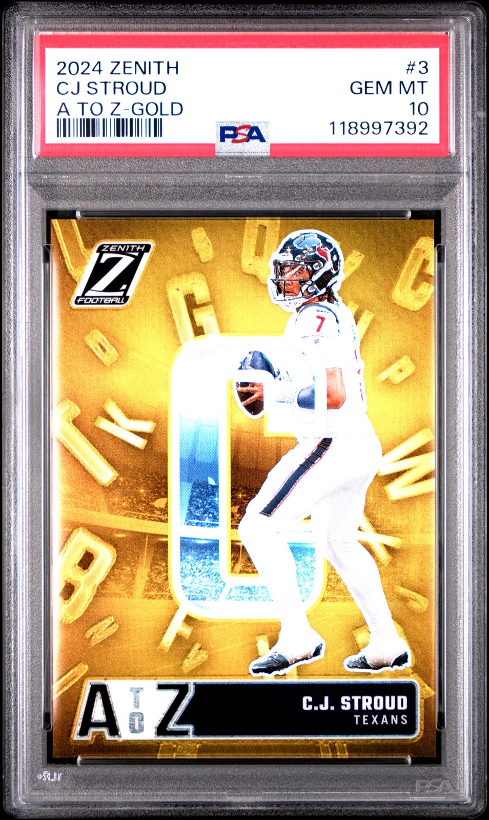 2024 PANINI ZENITH A TO Z GOLD #3 CJ STROUD 1/10 PSA 10