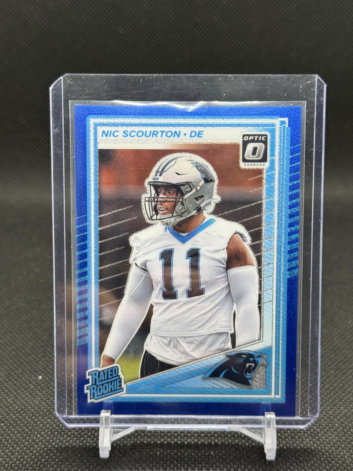 2025 Donruss Optic Nic Scourton Rated Rookie Blue Glitter SSP Team Color Match