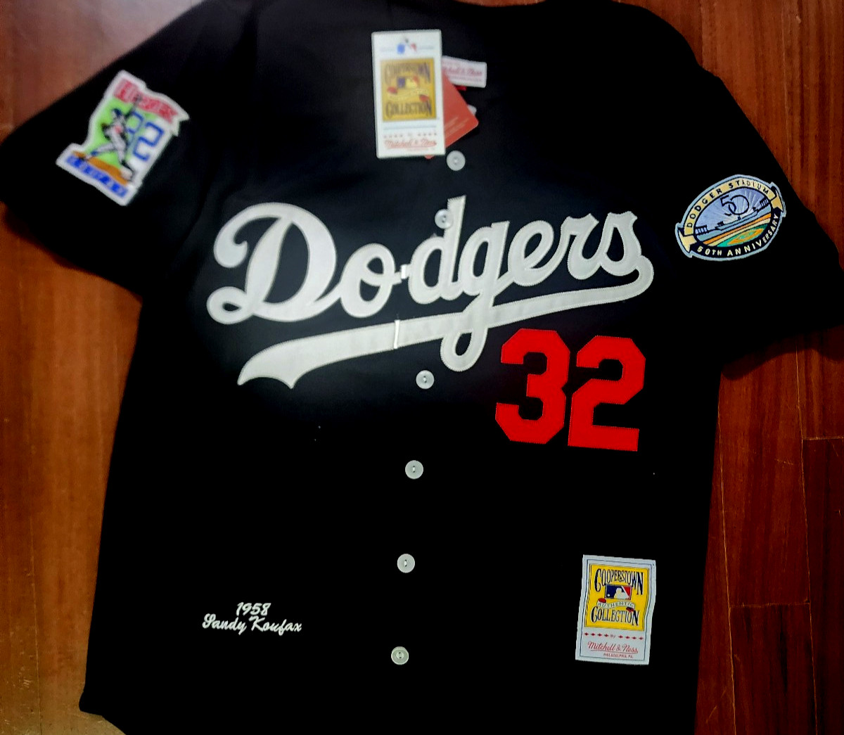 NEW! LA Dodgers #32 C Sandy Koufax cooperstown Limited Edition Patch sewn Jersey