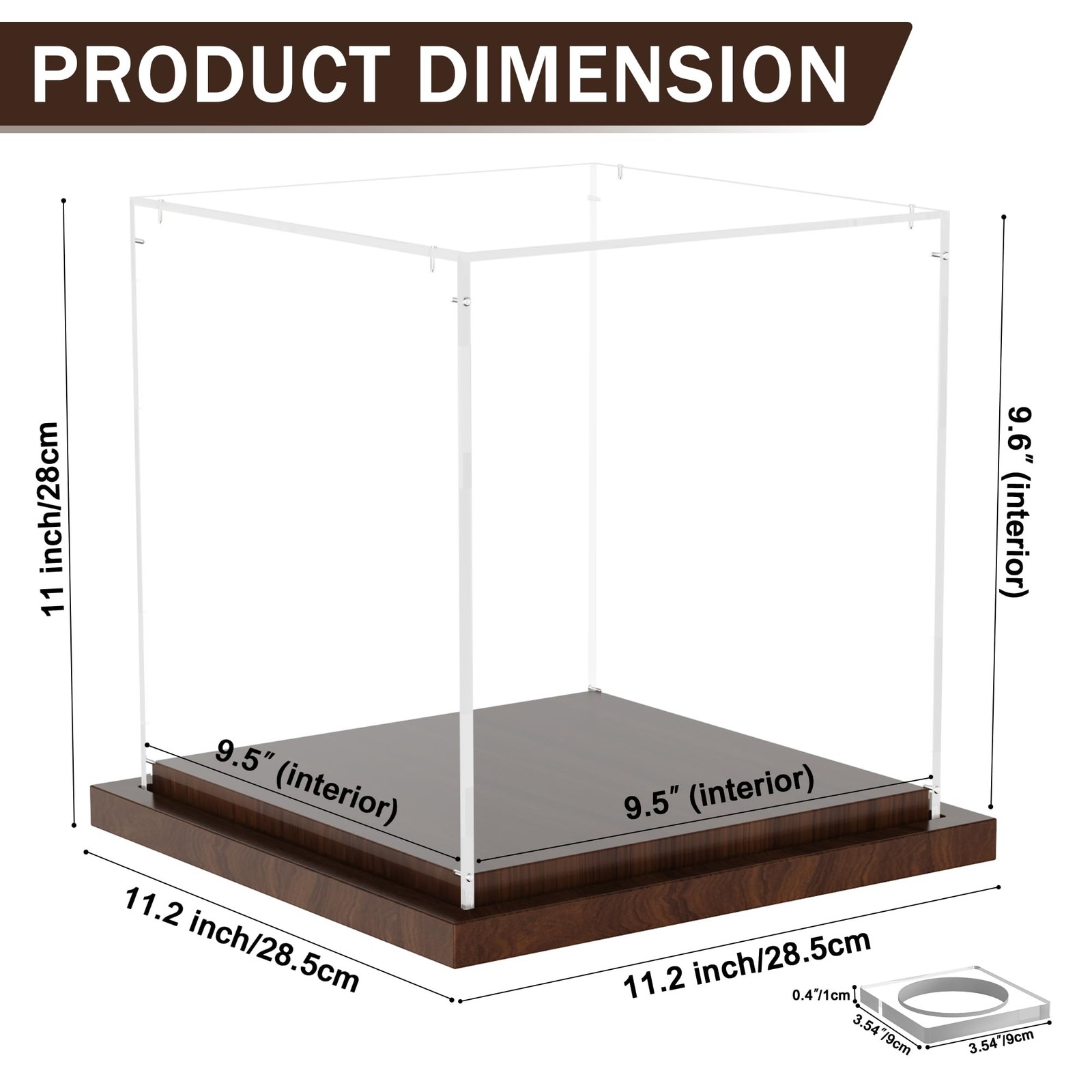 Soccer Ball Display Case with Wood Base, Clear Acrylic Display Case Soccer Bo…