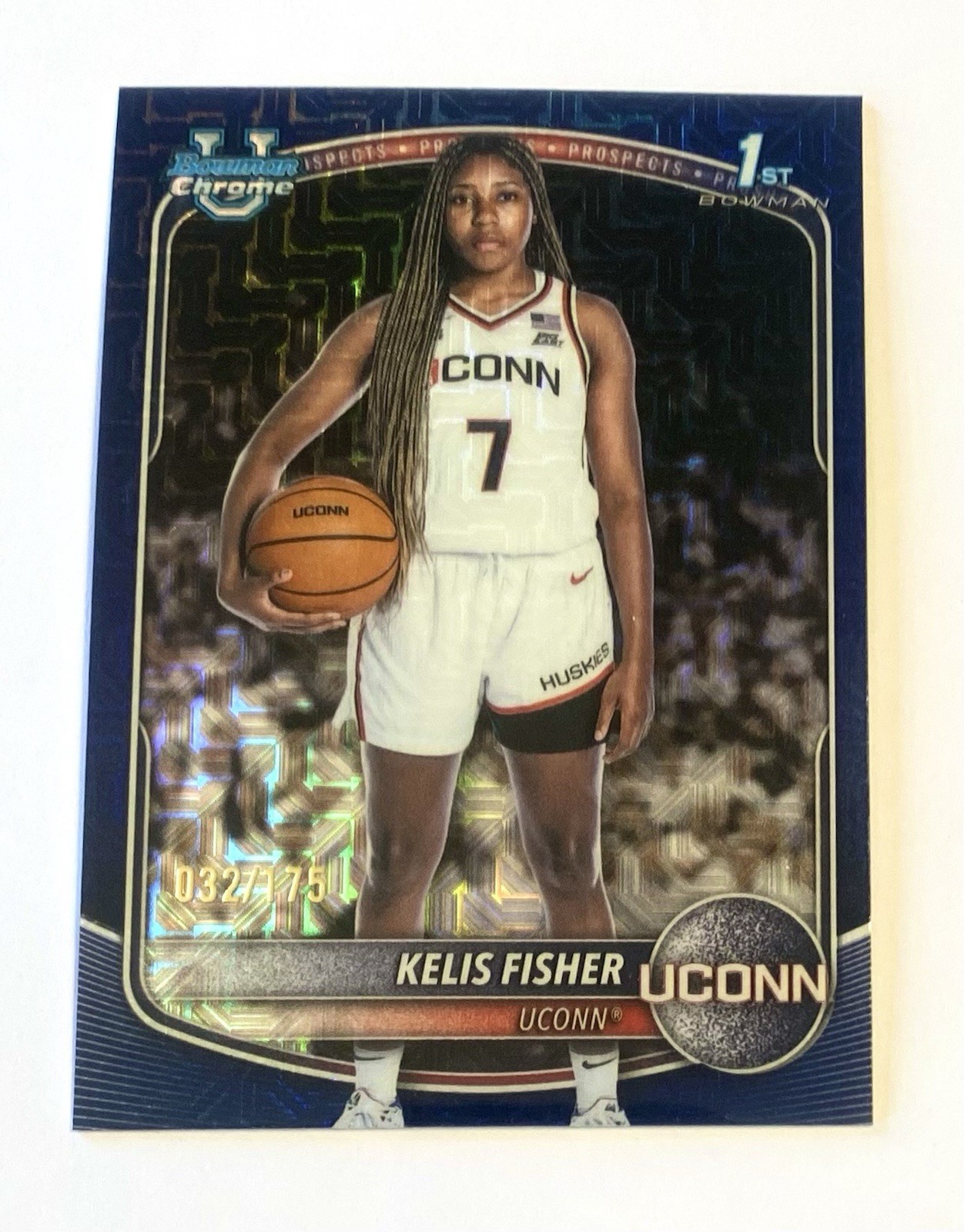 2025 Bowman Chrome Kelis Fisher Navy Mojo Refractor 1st RC #032/175
