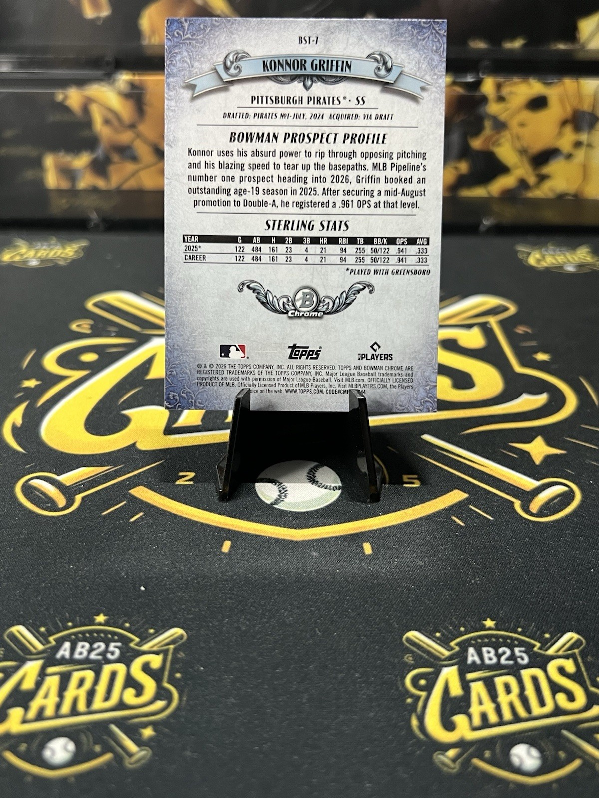 2026 Bowman Chrome Sterling Konnor Griffin #BST-7 Pittsburgh Pirates
