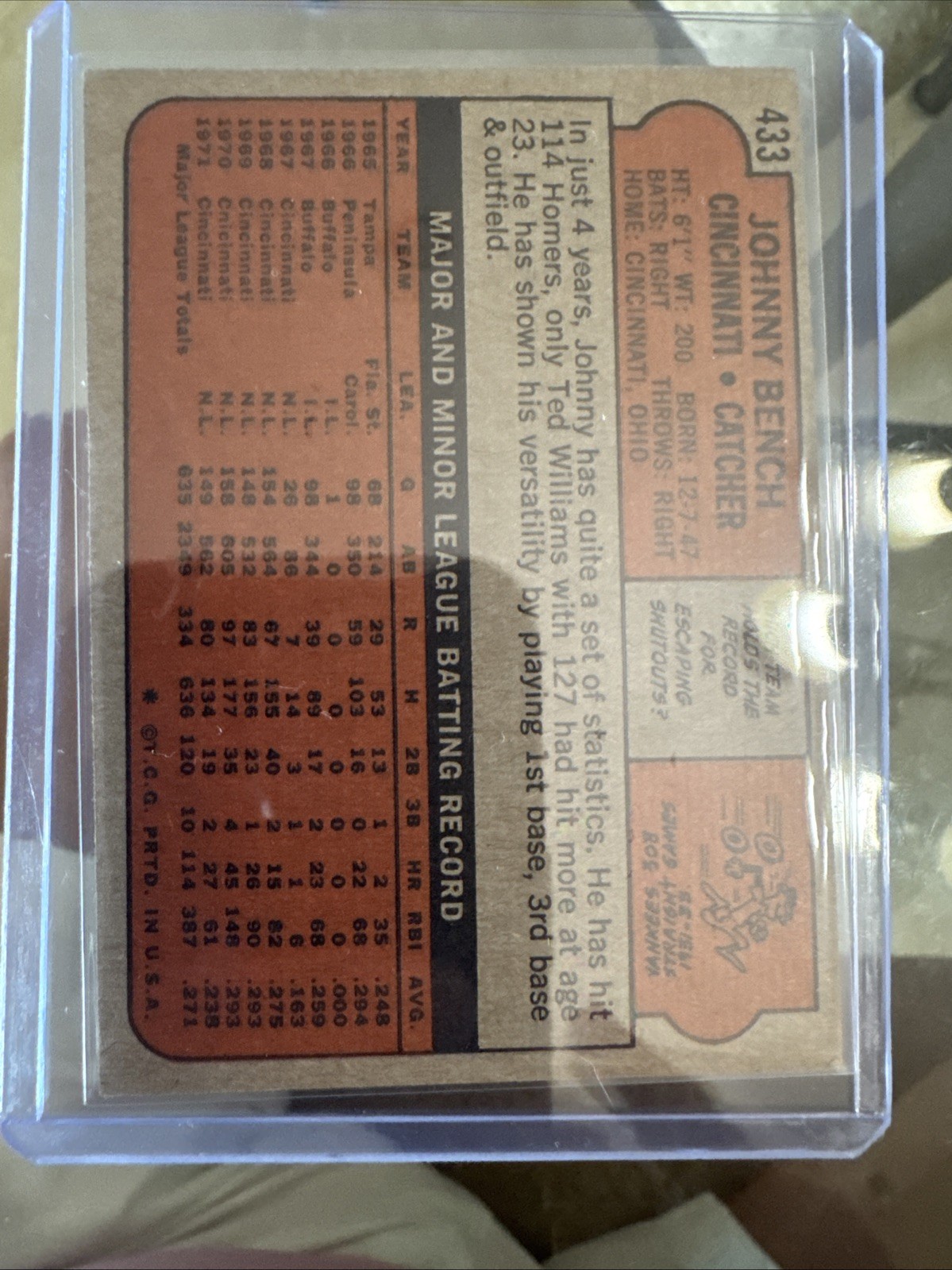 1972 Topps – Johnny Bench #433