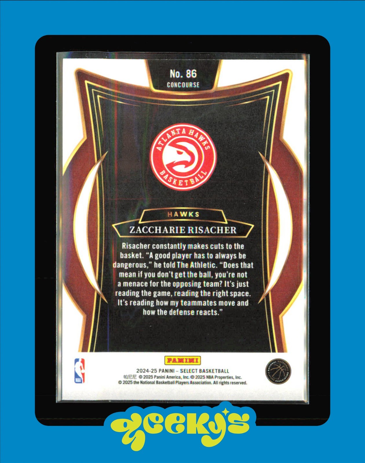 2024-25 Select – Concourse Zaccharie Risacher #86 Blue (RC) $2MIN ORDER
