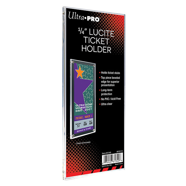 Ultra Pro 1/4″ Lucite Ticket Holder – Acrylic Display Slab – Beveled Edges