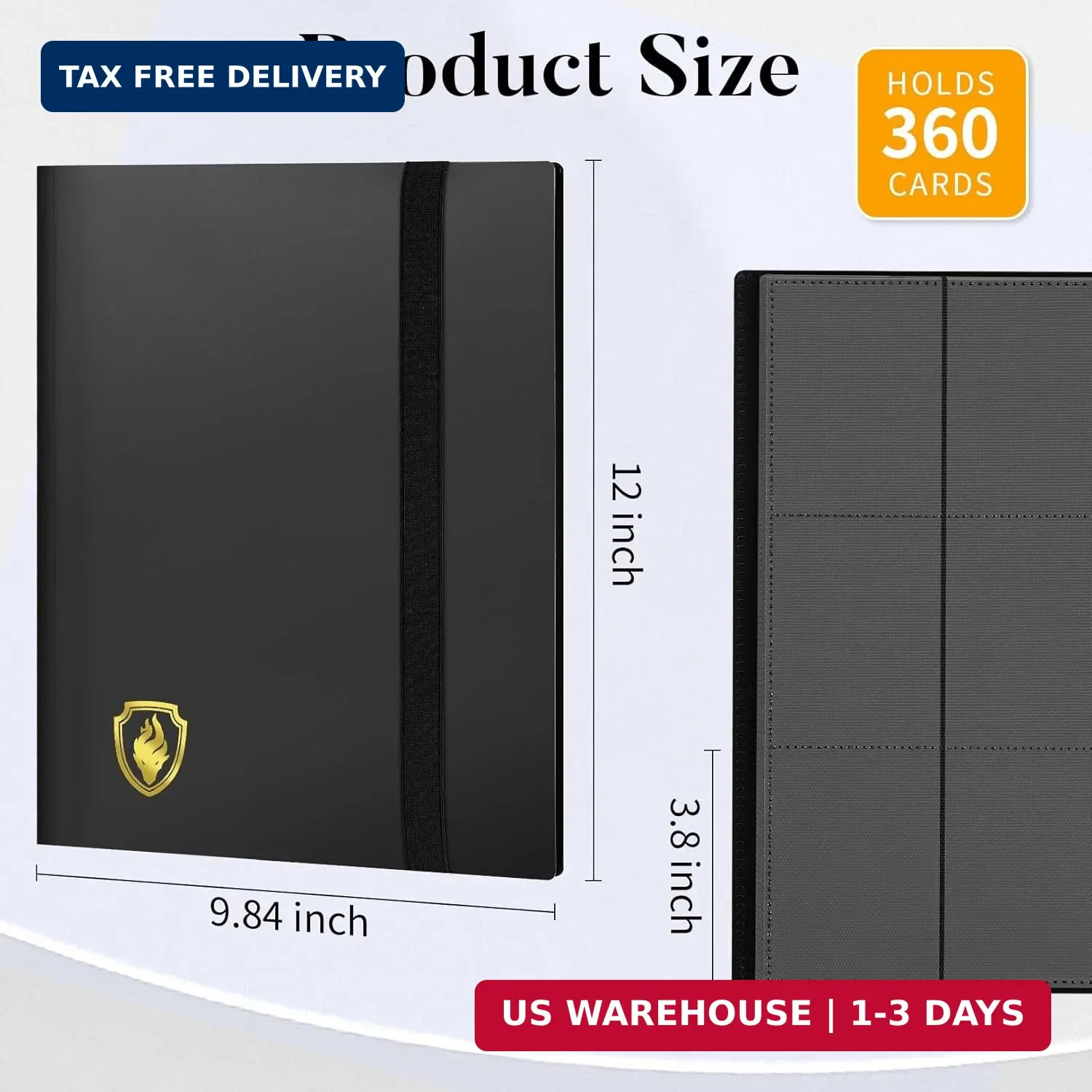 Fabmaker Card Binder Heavy Duty Side-loading Sturdy Black Fits Game Sport Cards