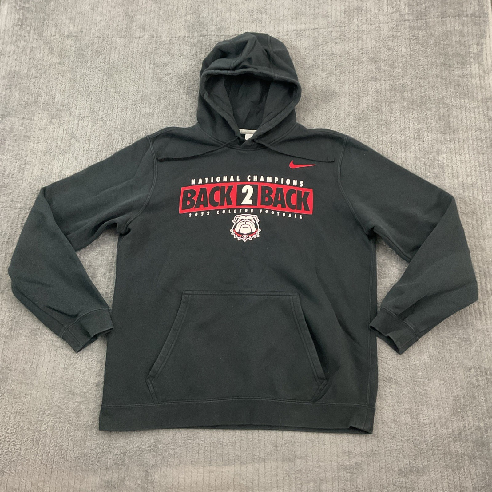 Georgia Bulldogs Hoodie Mens Large Nike National Champions Back To Back 2022