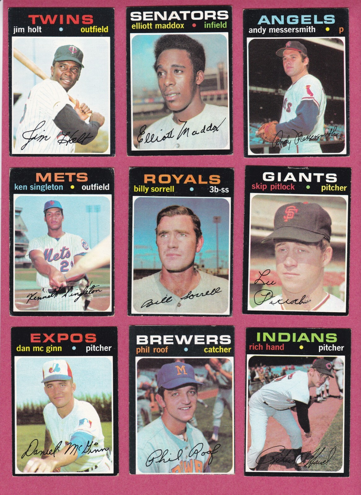 1971 Topps Baseball Cards, VG to EX+ commons, #2 – 194 to complete your set