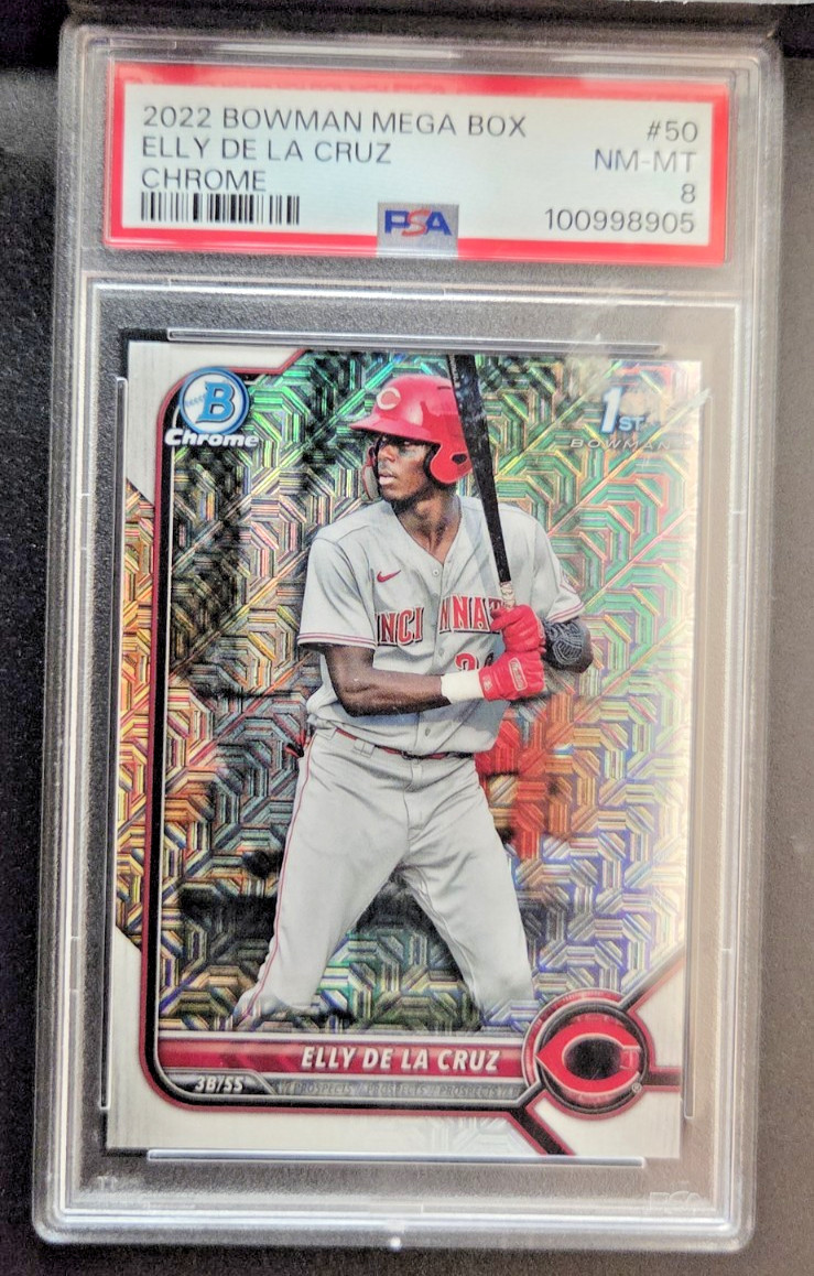 2022 Bowman Mega Box Elly De LA Cruz Refractor #BCP-50 Cincinnati Reds PSA 8