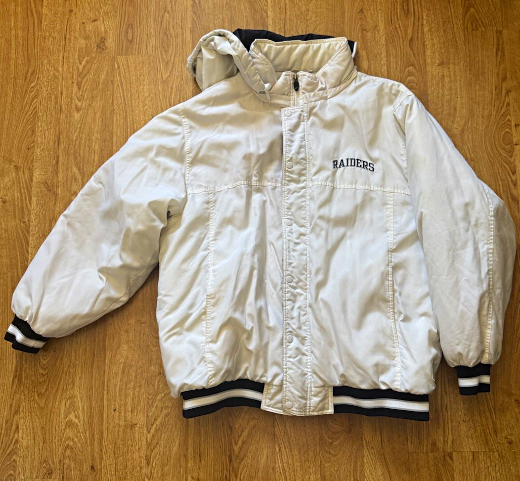 Reebok NFL Gridiron Classic Oakland Raiders Hooded Jacket White/Black XL