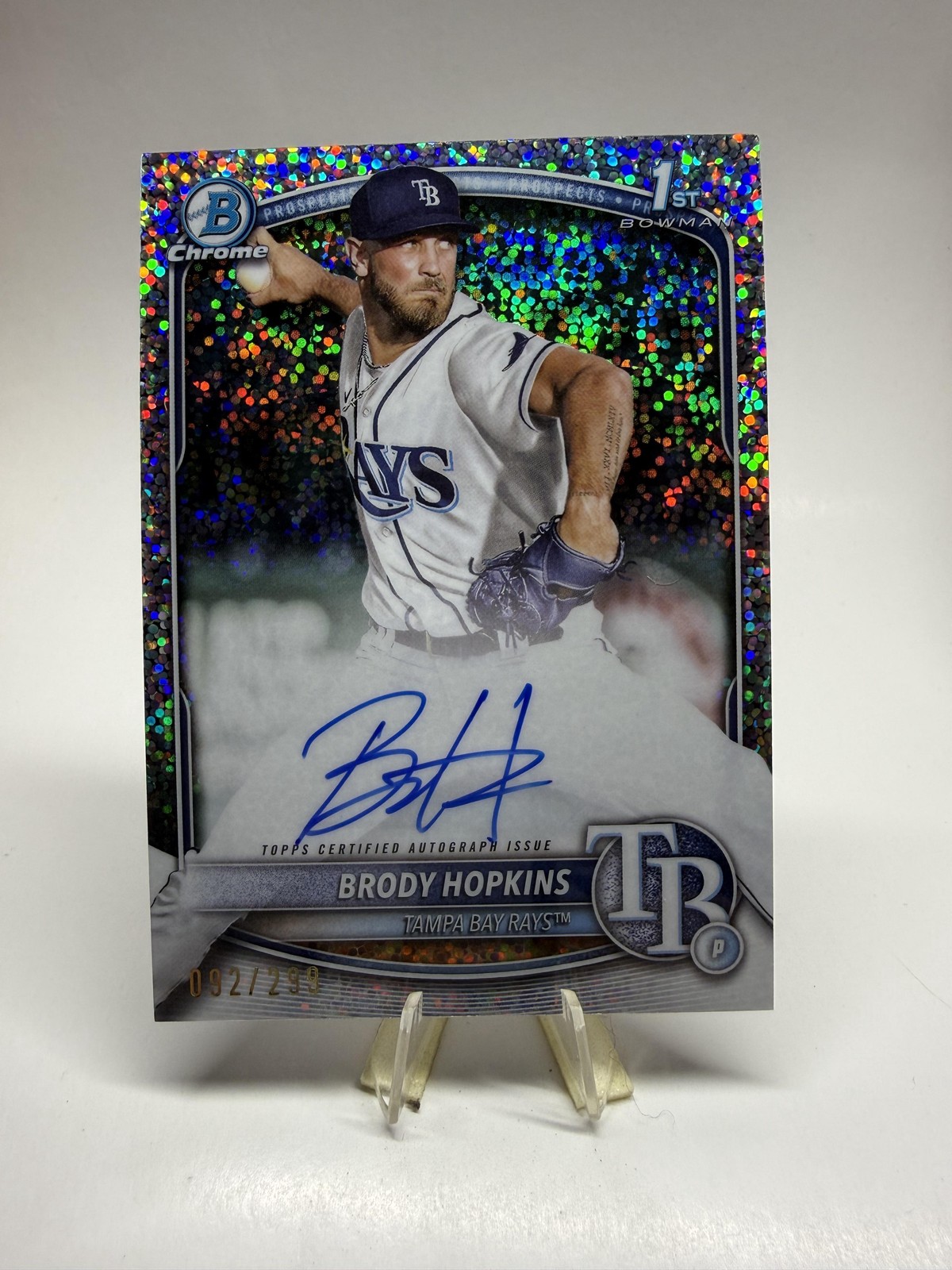 2025 Bowman #CPA-BH Brody Hopkins Chrome Prospect Autographs Speckle #/299 SN,AU