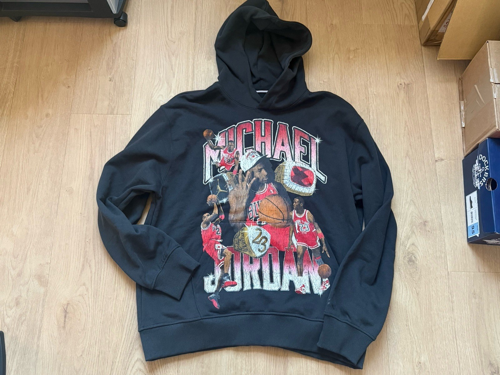 Jordan Michael Jordan Graphic Hoodie Mens Large Black Chicago Bulls NWT