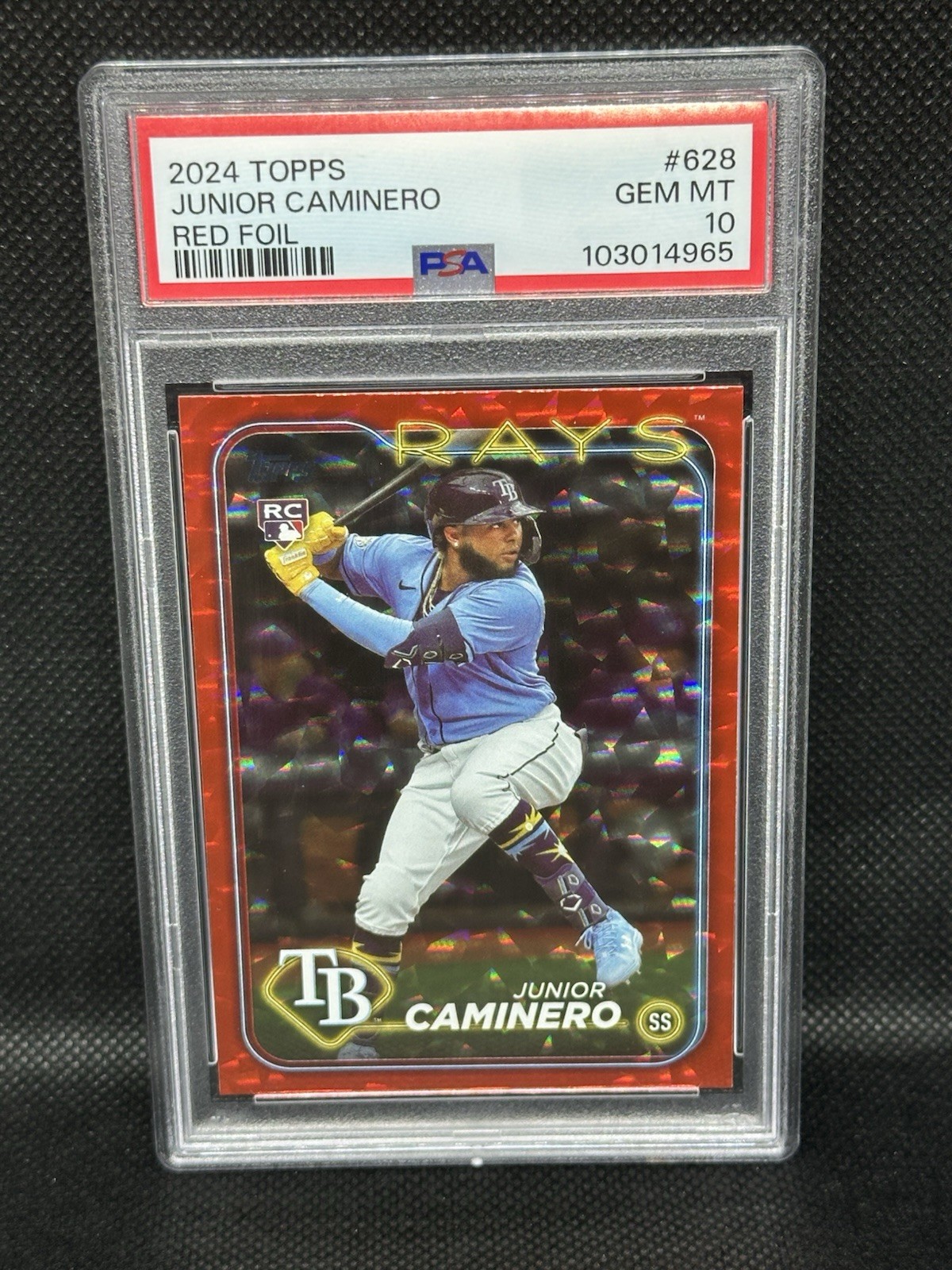 2024 Topps Junior Caminero Red Foil /199 Rookie PSA 10