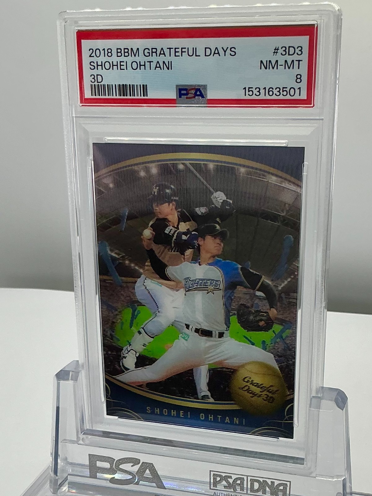 SHOHEI OHTANI 2018BBM GRATEFUL DAYS THE TWO-SWORD PLAYER 3D #3D3 PSA8!POP10!(RC)