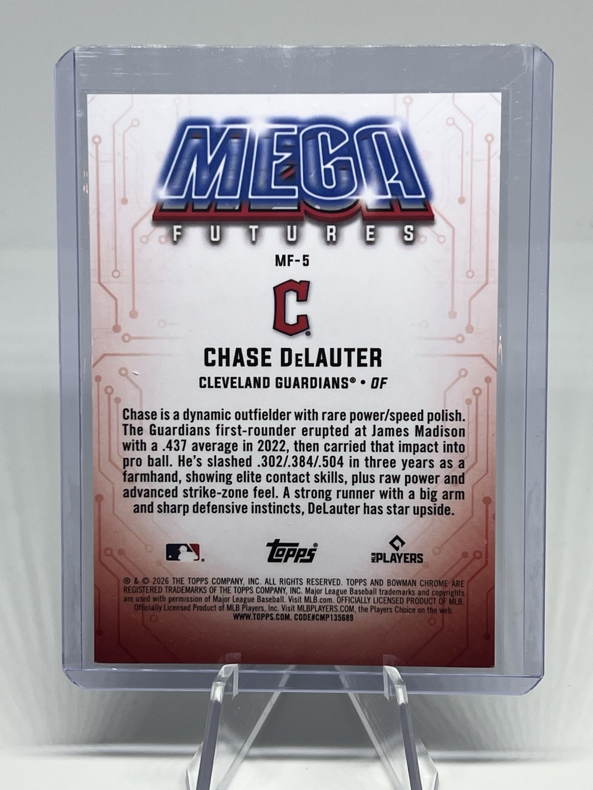 2026 Bowman Chrome Mojo Refractor Chase Delauter Mega Futures MF-5 SSP Case Hit