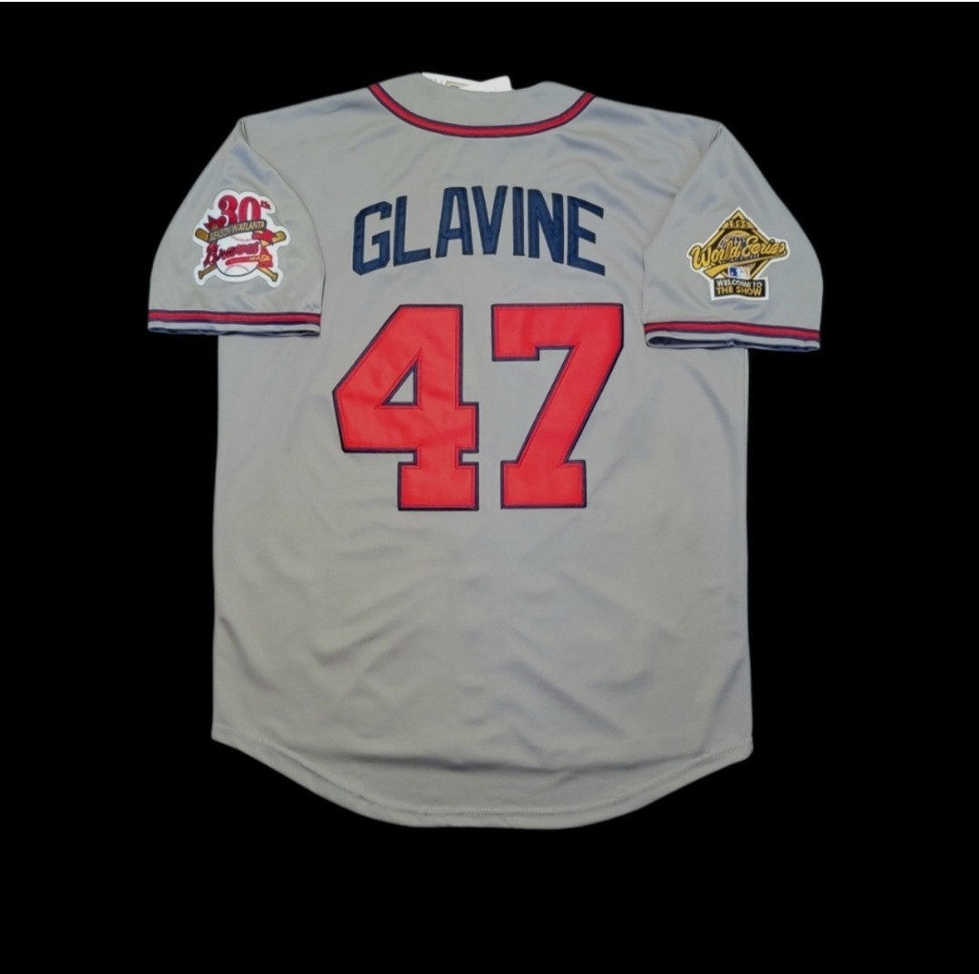 Tom Glavine Atlanta Braves 1995 Men’s World Series Road Gray Baseball Jersey