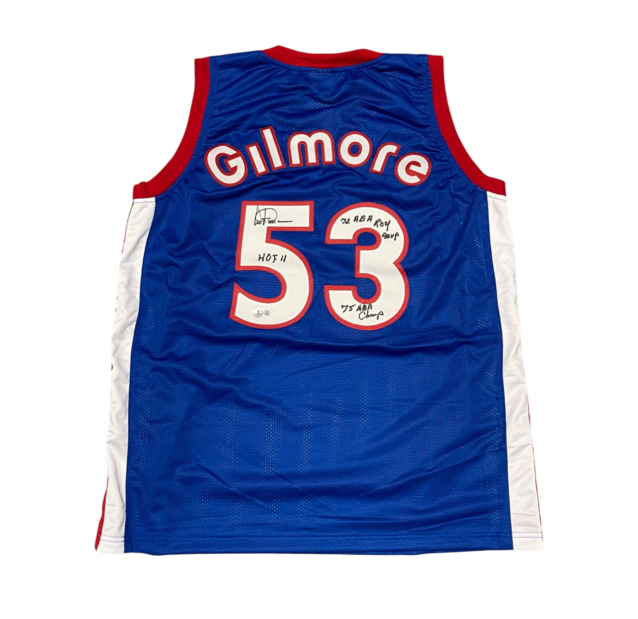Artis Gilmore Signed Auto Custom Kentucky Jersey w/ 3 Ins Beckett Wit BAS COA