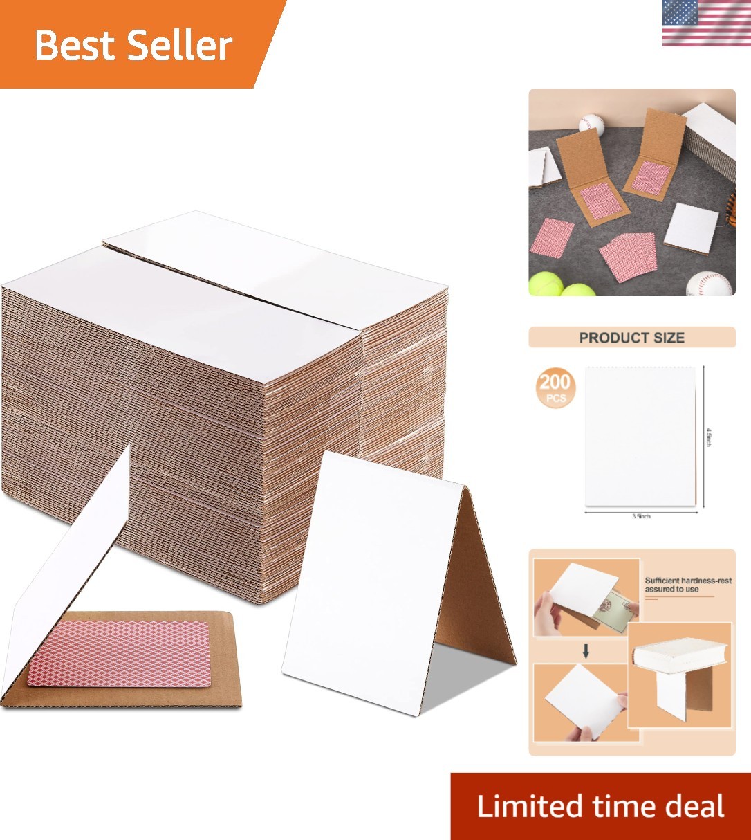 Convenient 200 Count Trading Card Protectors – 4.5 x 3.5 Inches for Collectors