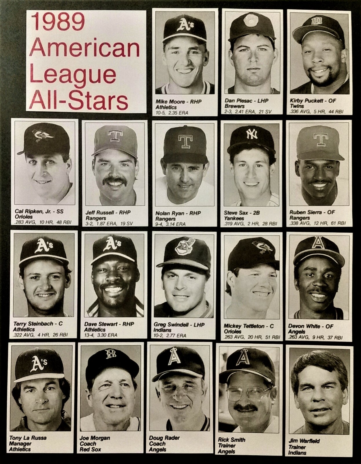 1989*1990*1991 MLB All-Star Game Program Inserts *You Pick* Centered Beauties!