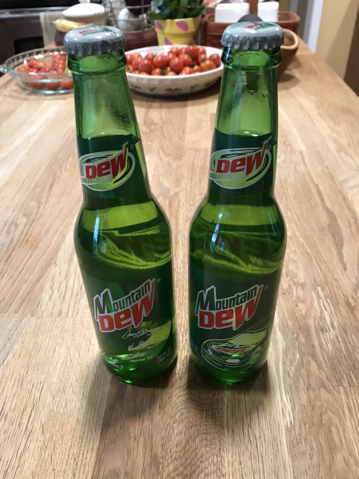 2 Bottle Set Mountain Dew Racing Team Dew Crew Full 12oz NASCAR Bottles