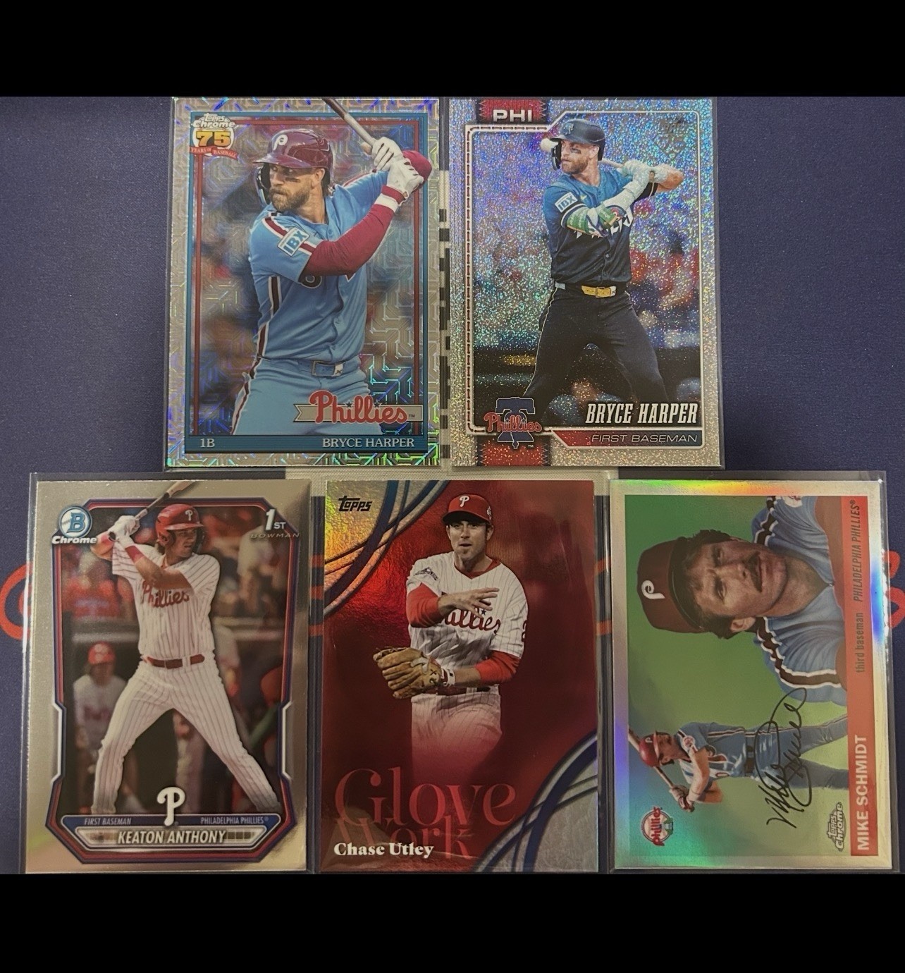MLB Baseball Philadelphia Phillies 25-26 Topps Bowman 5 Card Mix Lot MINT