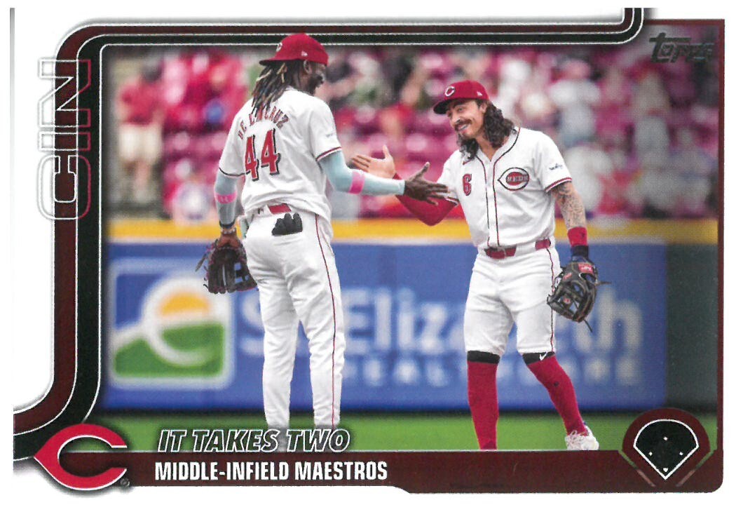 2025 Topps Series 1 #295 “It Takes Two” Cincinnati Reds Baseball Card