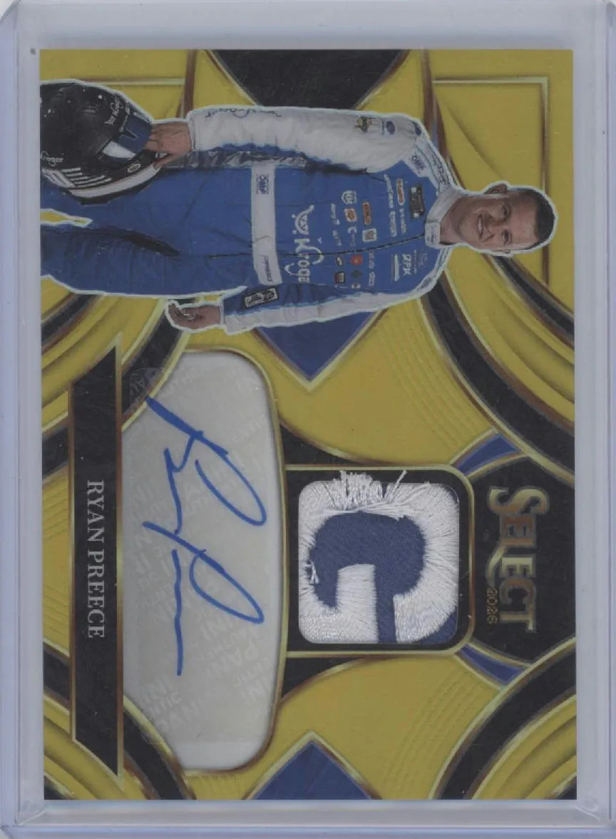 2026 Panini Select Prizm NASCAR Ryan Preece #AM-RPC Gold /10 Patch Auto