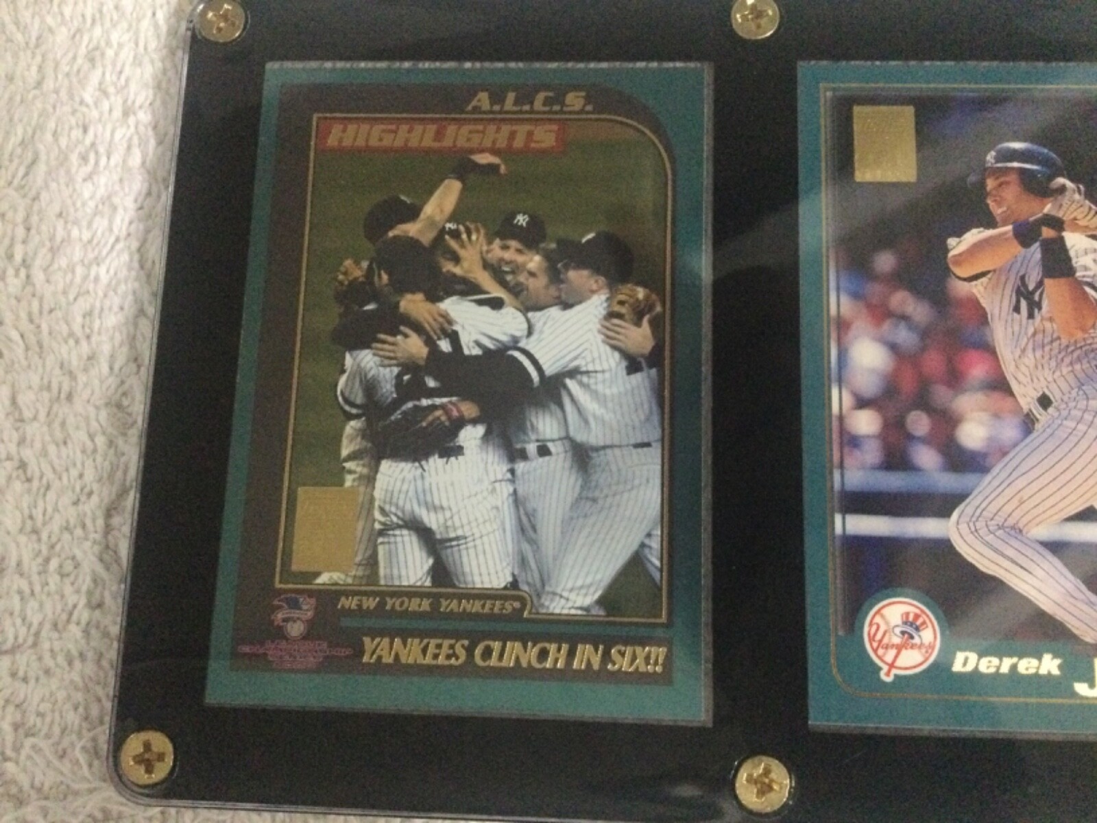 2000 Topps Subway Series Derek Jeter #100 & ALCS YANKEES CLINCH IN SIX #405