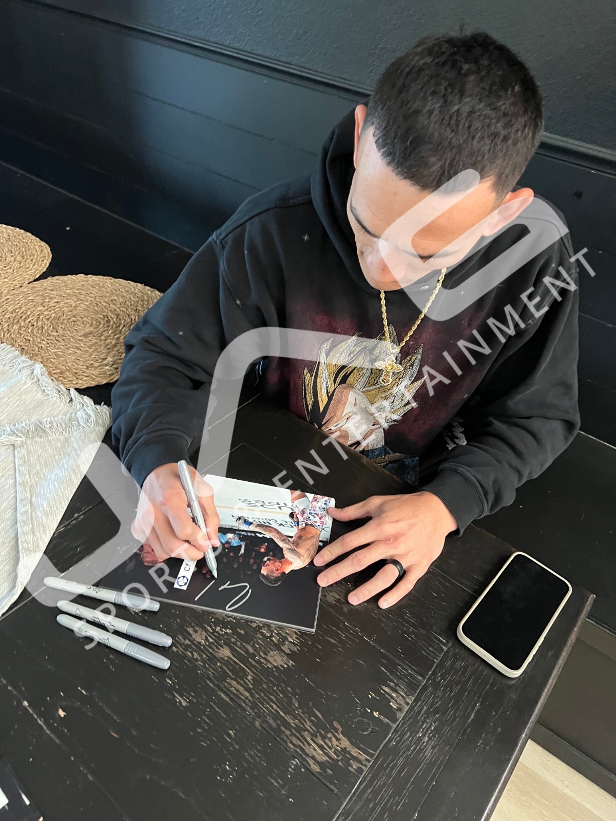 Max Holloway autographed signed 8×10 photo UFC 300 Blessed JSA Justin Gaethje