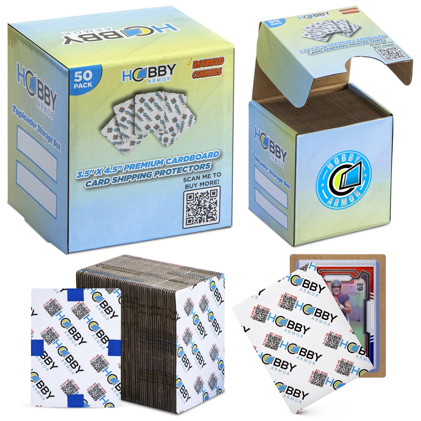 Card Shipping Protector 50 Pack Heavy Duty Cardboard Sleeves 3.5×4.5 Inch