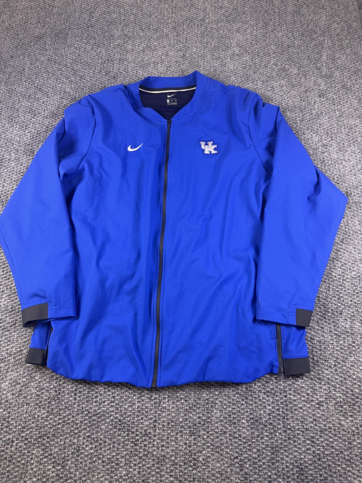 Kentucky Wildcats Jacket Mens 2XL Blue NCAA Basketball Nike Full Zip Warm Up